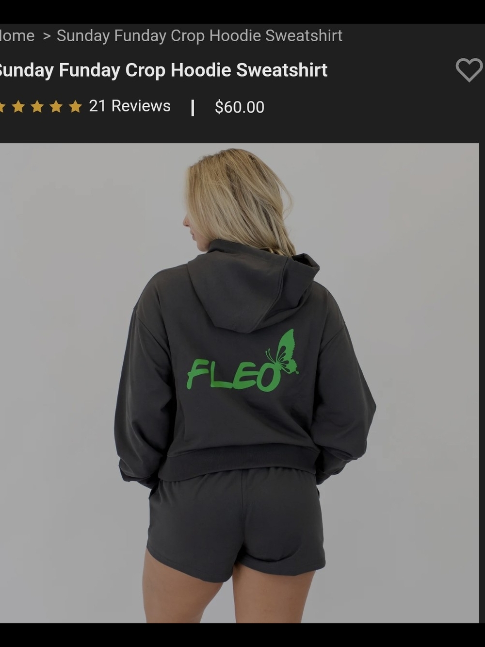 Fleo Sunday Funday Crop Hoodie Sweatshirt